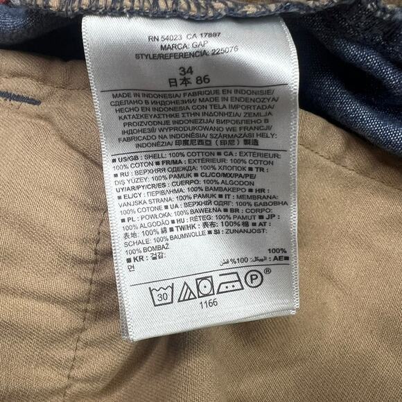 GAP Floral AOP Chambray Lived In Shorts Overprint 9" Inseam Blue Mens 34 - Picture 5 of 5